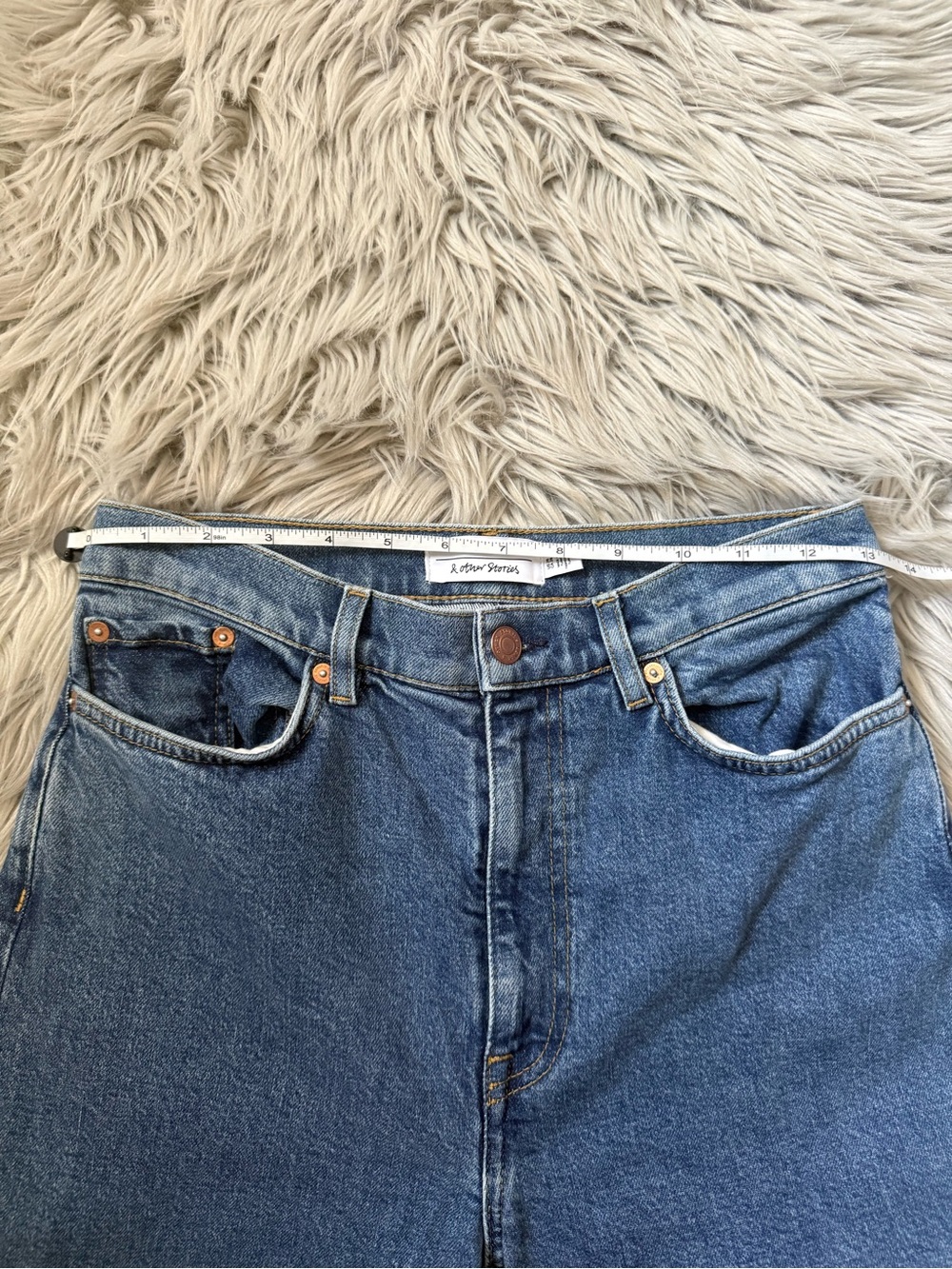 & OTHER STORIES High Rise Wide Leg Jeans Blue Denim Size 28 - Picture 9 of 9